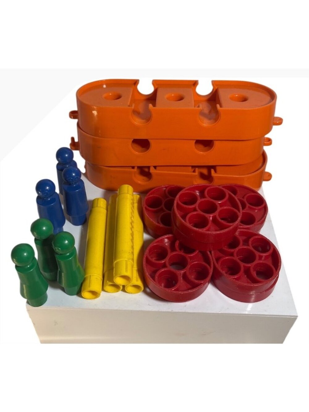 Tupperware Toys Amphibio Building Set Tuppertoys Vintage 1970's 3 Cars 6 People